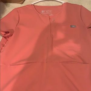 Coral Figs Scrub Top